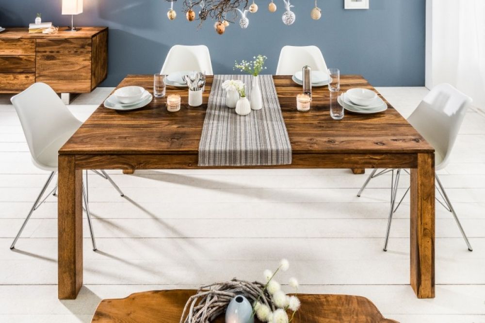 Masa extensibila dreptunghiulara din Lemn de palisandru Maro de 8-10 persoane L160/240x100cm Lagos