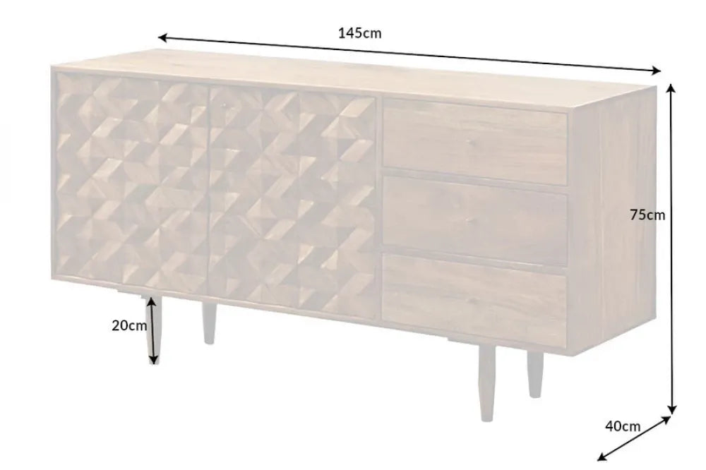 Comoda din Lemn de salcam Maro L145xH75cm ALPINE