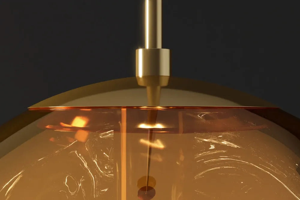 Pendul din Metal Auriu si Sticla Auriu D35xH150cm LIQUID DIAMOND