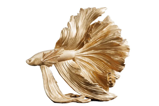 Statueta din Polirasina Auriu H36xL32cm Crowntail