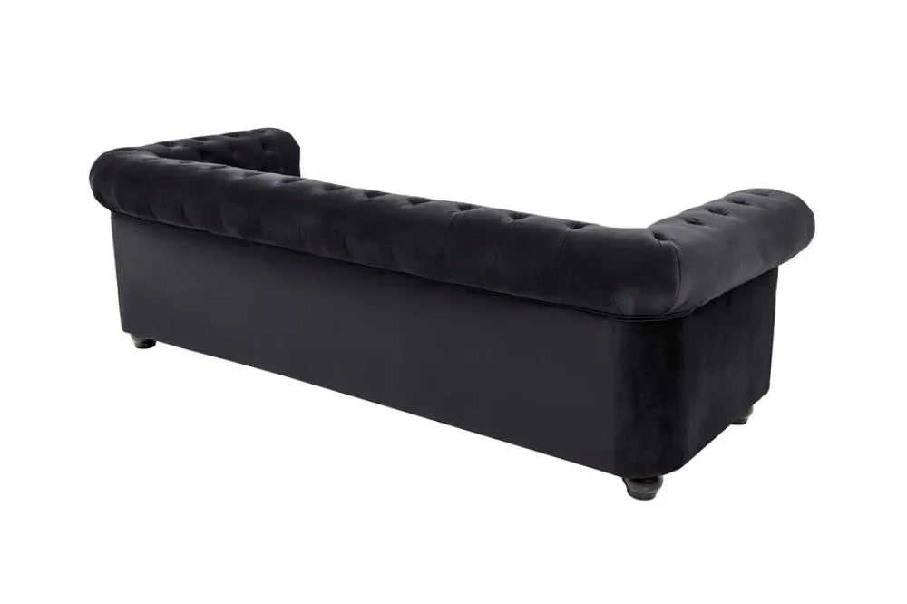 Canapea tapitata cu Catifea Negru L205cm CHESTERFIELD