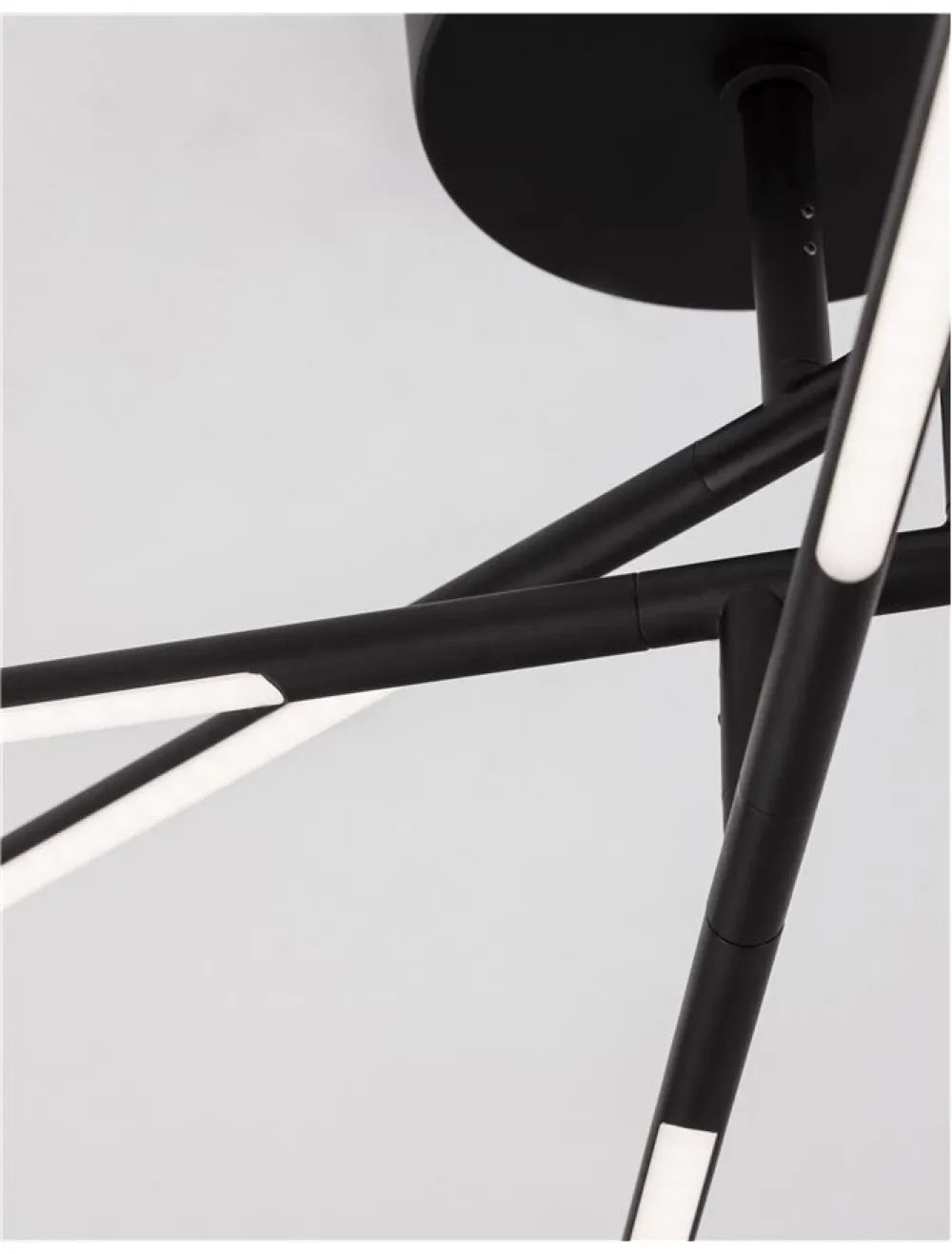 Plafoniera structura din Metal Negru si abajur din Acrilic Alb H25.5xL84cm IP20 32W 2304lm 3000k RACCIO