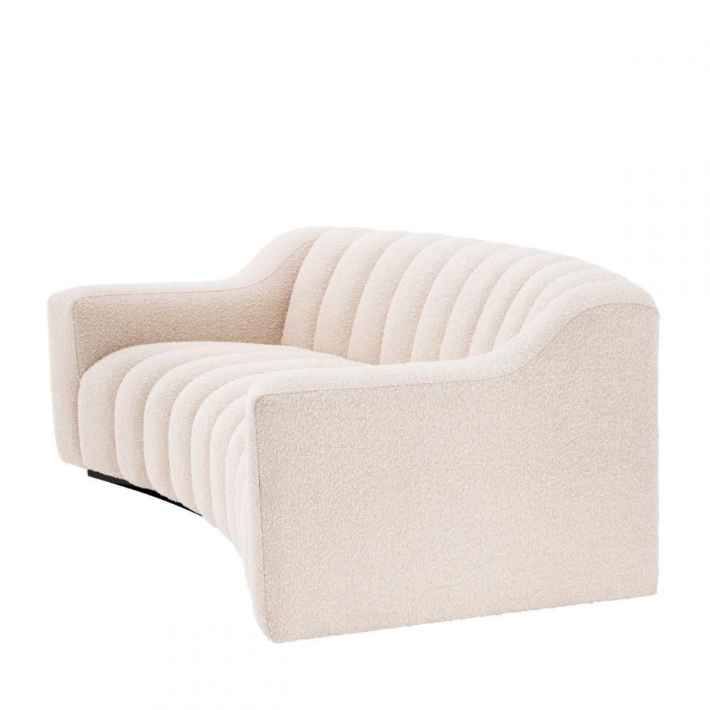 Canapea fixa Kelly S Eichholtz tapitata cu Stofa boucle Crem L234cm