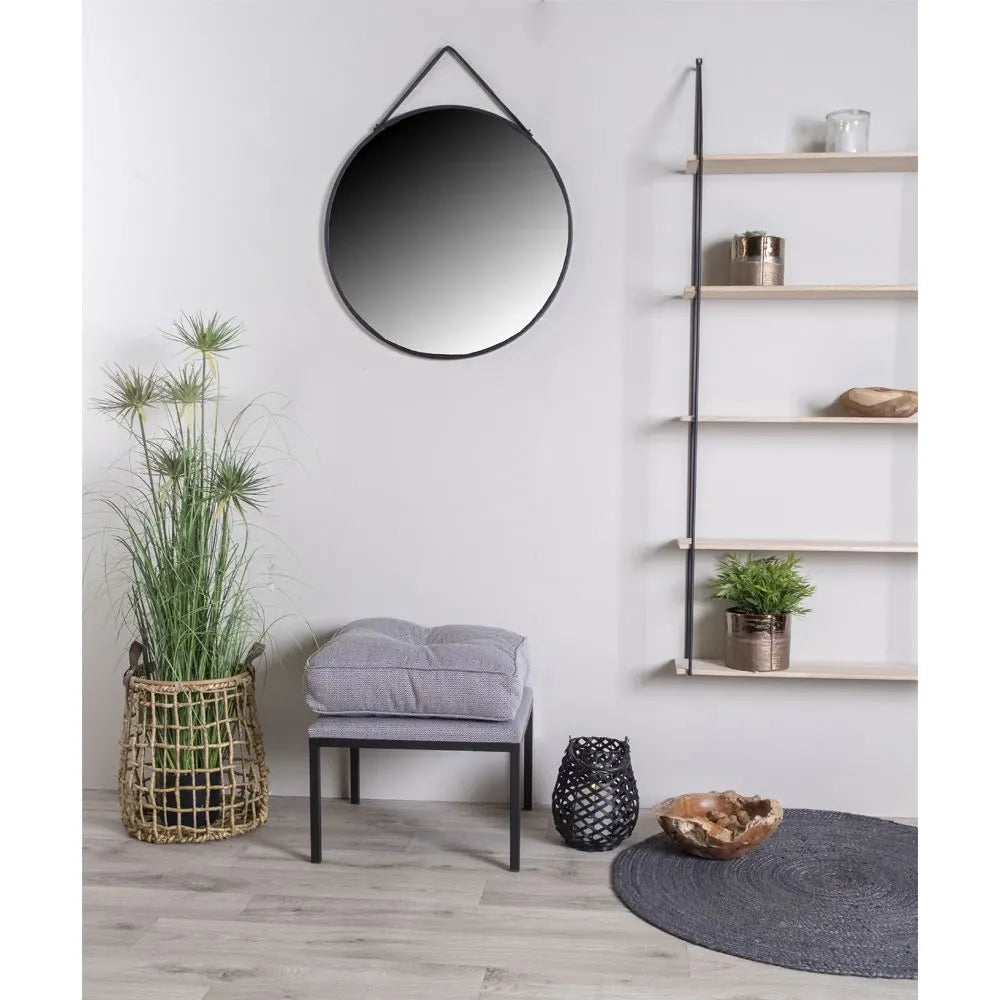 Oglinda cu rama din Metal Negru D60cm Trapani