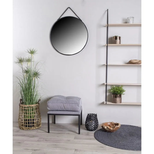 Oglinda cu rama din Metal Negru D60cm Trapani
