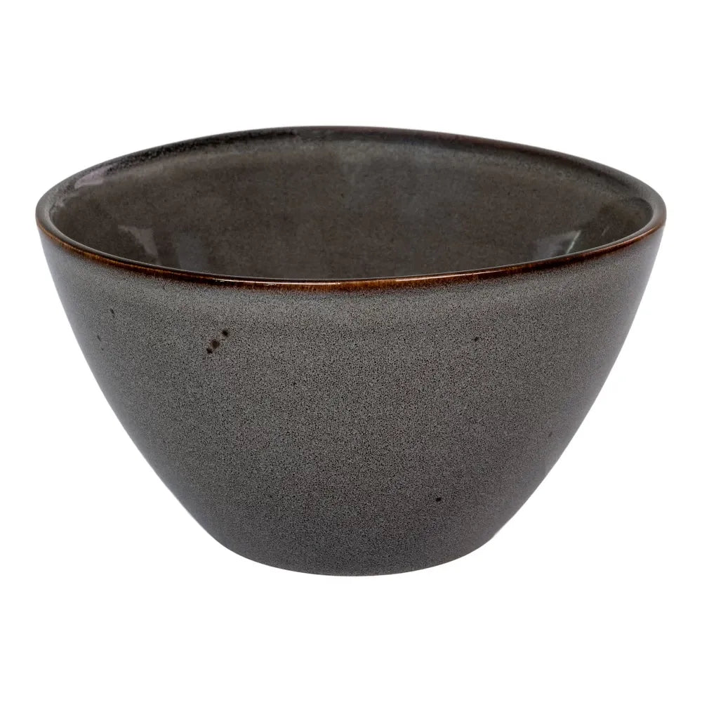 Set 4 Boluri din Ceramica Gri/Maro H9xD15cm Selma