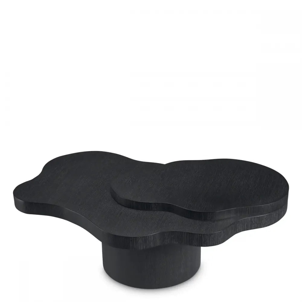 Masuta de cafea Asimetrica din Furnir de stejar Gri carbune L117xl70cm Cesareo Eichholtz