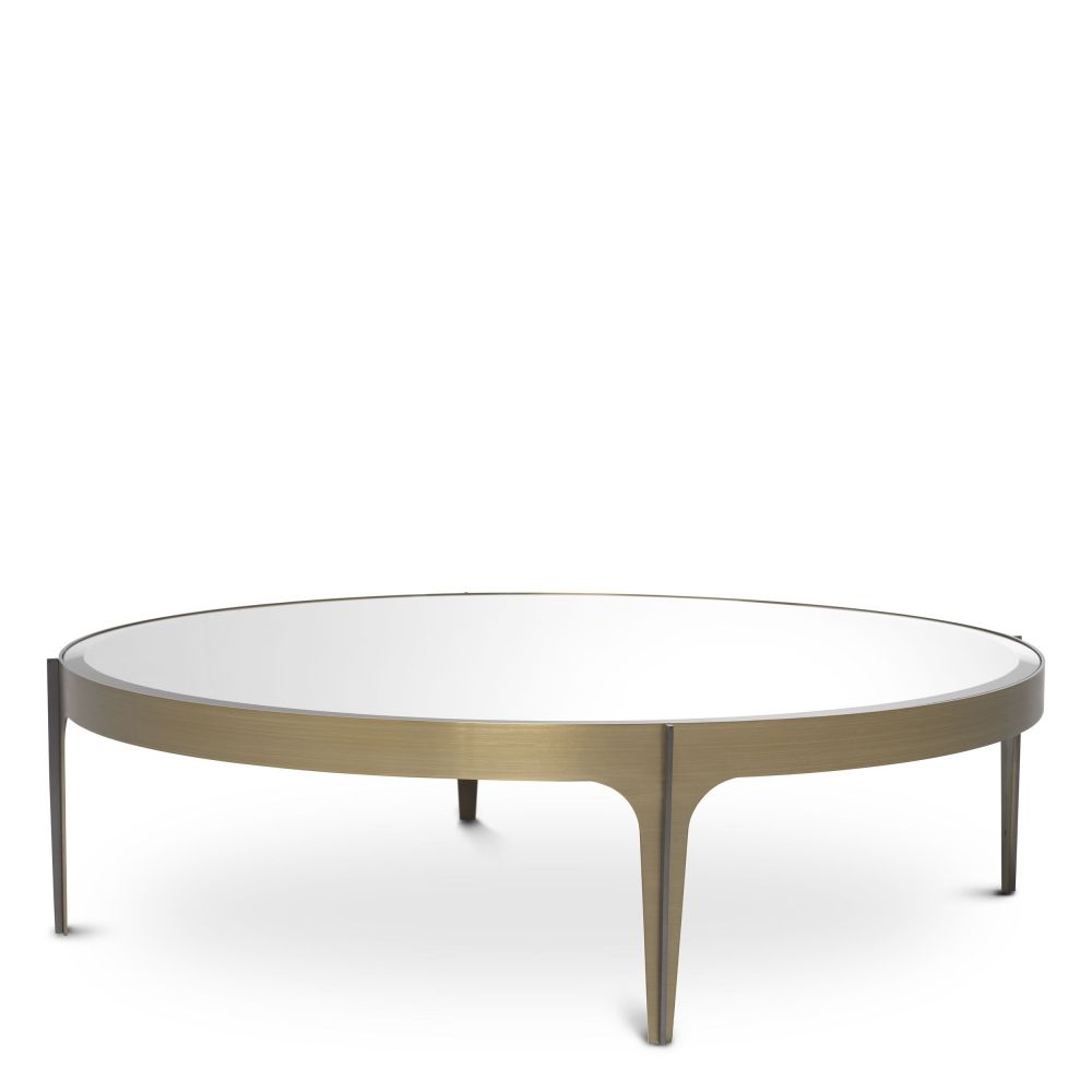 Masuta de cafea Rotunda din Otel inoxidabil si Oglinda Maro/Argintiu D124xH35cm Artemisa