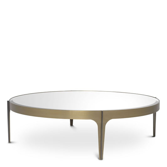 Masuta de cafea Rotunda din Otel inoxidabil si Oglinda Maro/Argintiu D124xH35cm Artemisa