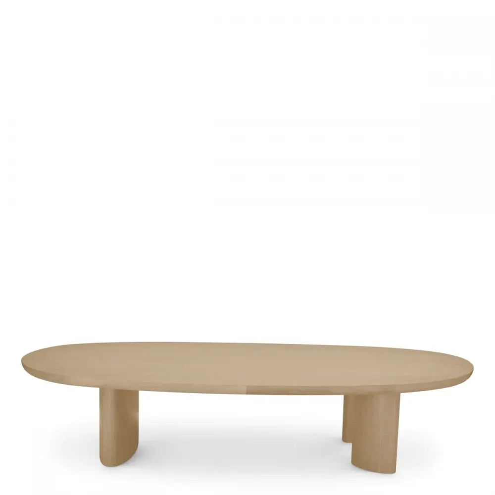Masuta de cafea Ovala din Furnir de stejar Maro deschis L168.5xl86.5cm Lindner Eichholtz