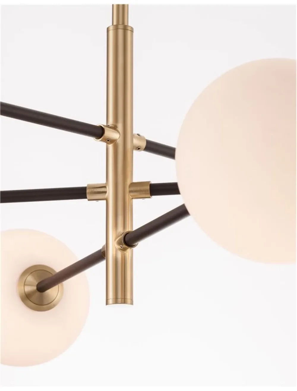 Lustra structura din Metal Negru/Auriu si abajur din Sticla Alb H136xL103cm IP20 VITRA
