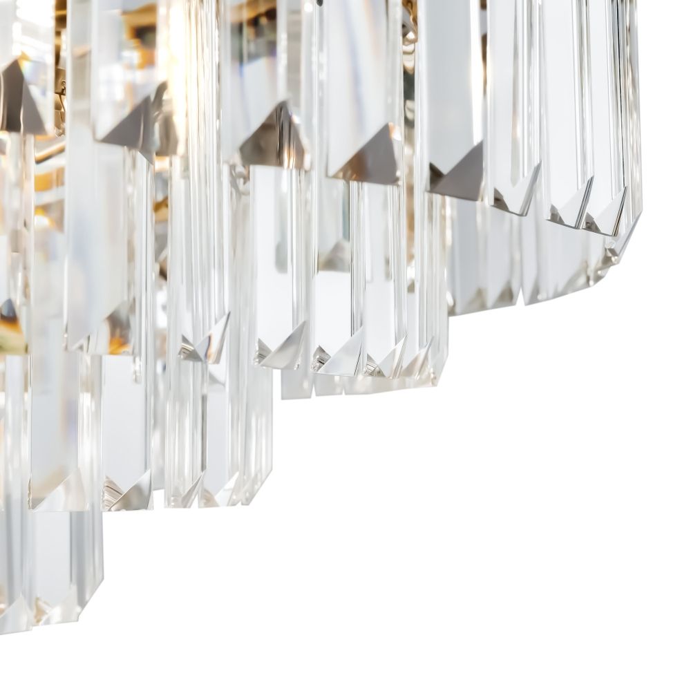 Lustra rotunda cu inaltime reglabila din Cristal Transparent cu 12 becuri D70xH120cm Revero