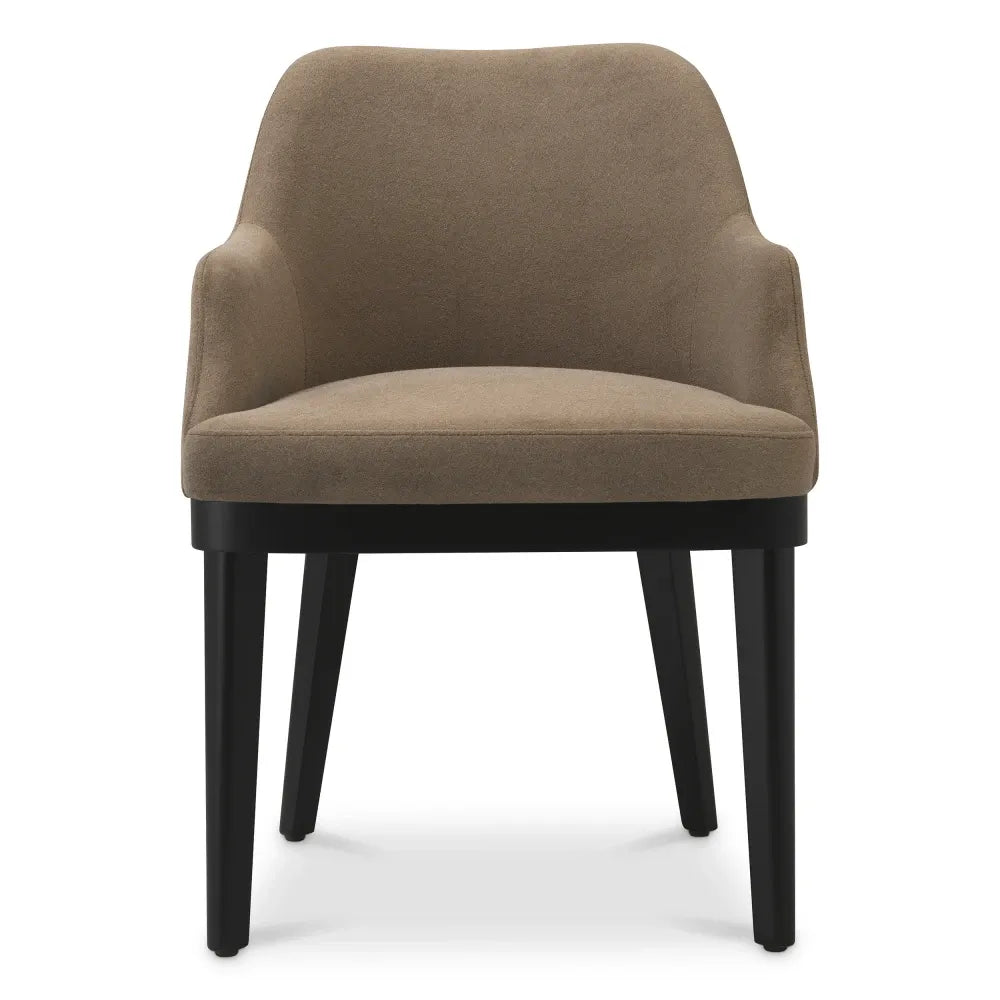 Scaun cu raft incorporat tapitat cu Stofa Maro L56xA62xH79cm Costa Eichholtz