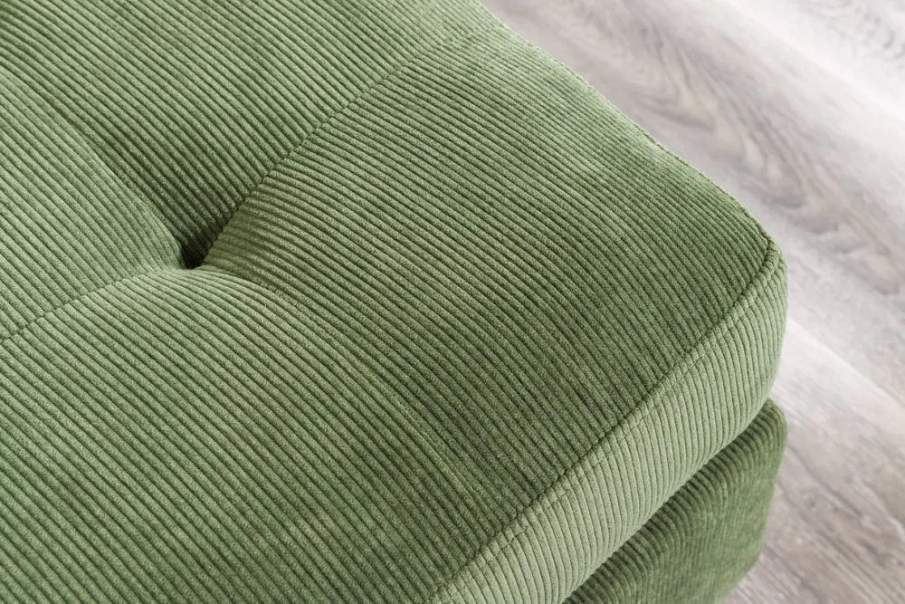 Coltar 3 locuri reversibil tapitat cu Catifea raiata Verde L220cm Stockholm