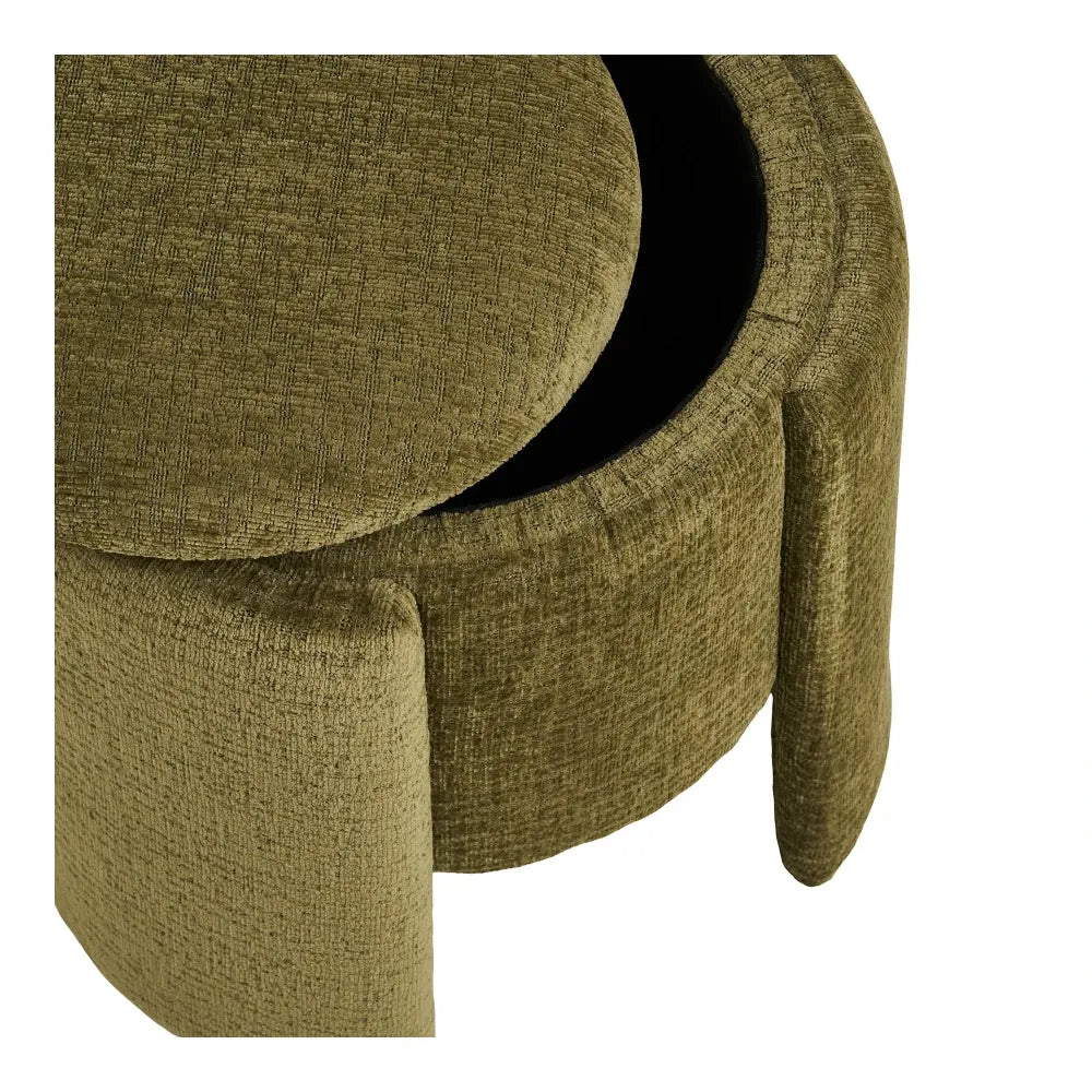 Puf din Stofa Verde D42xH44cm Walsdorf