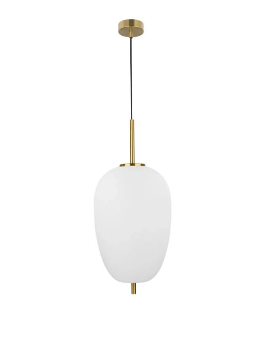 Pendul structura din Metal Auriu si abajur din Sticla Alb H120xL27cm IP20 LATO