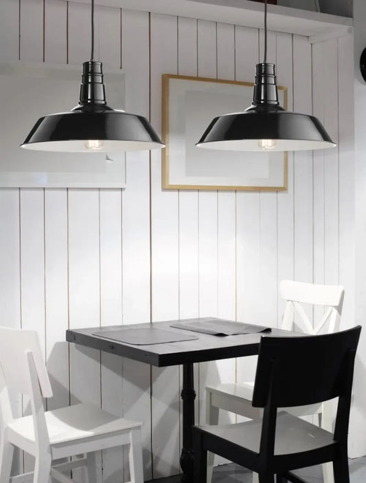 Pendul structura din Metal Negru si abajur din Metal Negru H115xL46cm IP20 OSTERIA