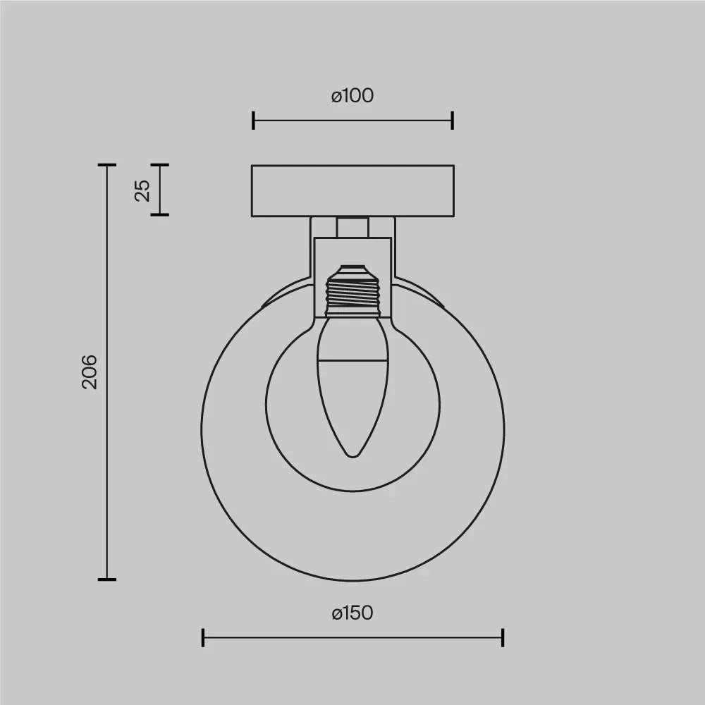 Aplica perete din Metal Auriu si Sticla Transparent H15xD15cm Basic form