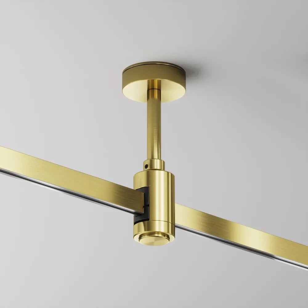 Suport scurt de tavan cu priză de alimentare 78 mm Flarity din Aluminiu Alama