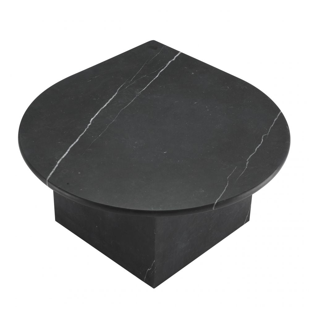 Set 3 masute de cafea Asimetrice din Marmura Negru L83xH41/35/30cm Naples