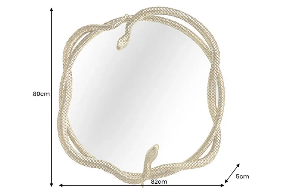 Oglinda cu rama din Metal Auriu H80xL82cm Snake Xl