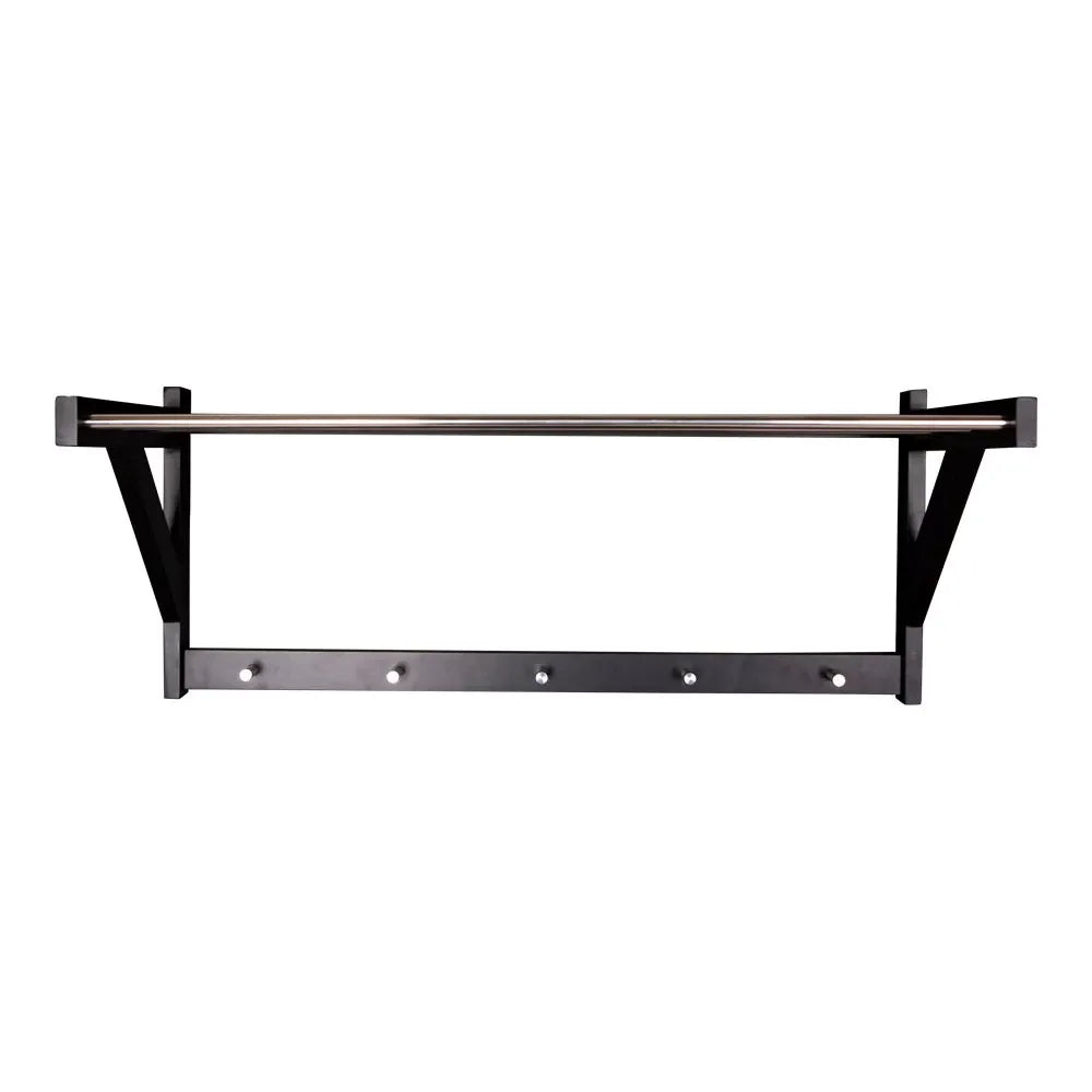 Cuier de perete din Lemn/Metal Negru/Argintiu L32xH34cm Padova