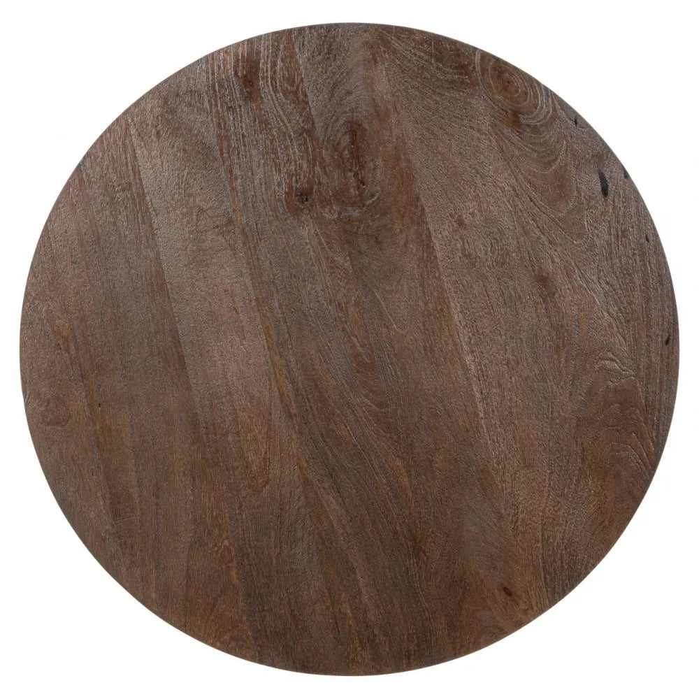 Masa de bar din Metal Auriu si Lemn de mango Maro D80xH105cm Revelin Richmond Interiors