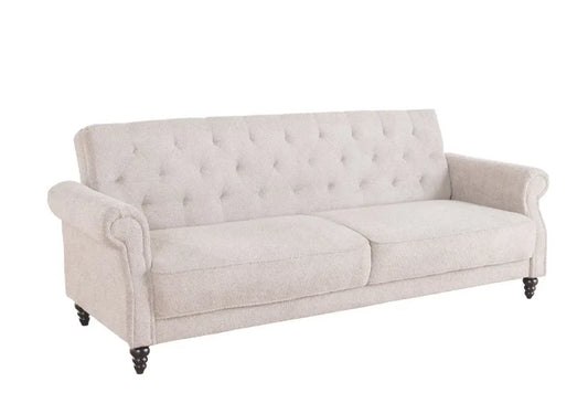 Canapea cu functie pat tapitat cu Stofa boucle Grej L220cm Maison belle