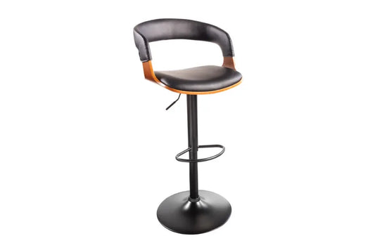 Scaun de bar din Metal Negru si Piele artificiala Negru H81-110xL50cm Manhattan