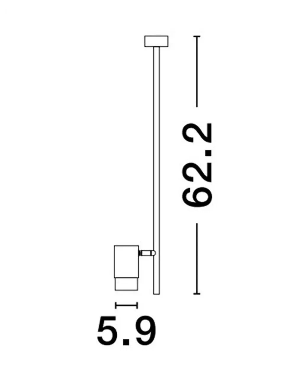 Pendul din Aluminiu Negru/Auriu H62.2xL5.9cm IP20 PONGO