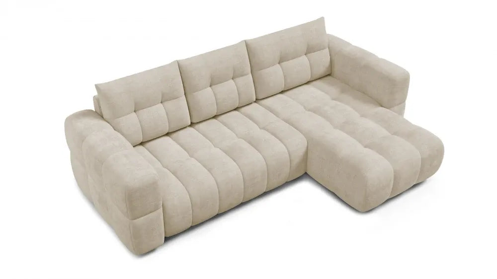 Coltar in forma de L tapitat cu material pet friendly Alias crem L264 x 160cm