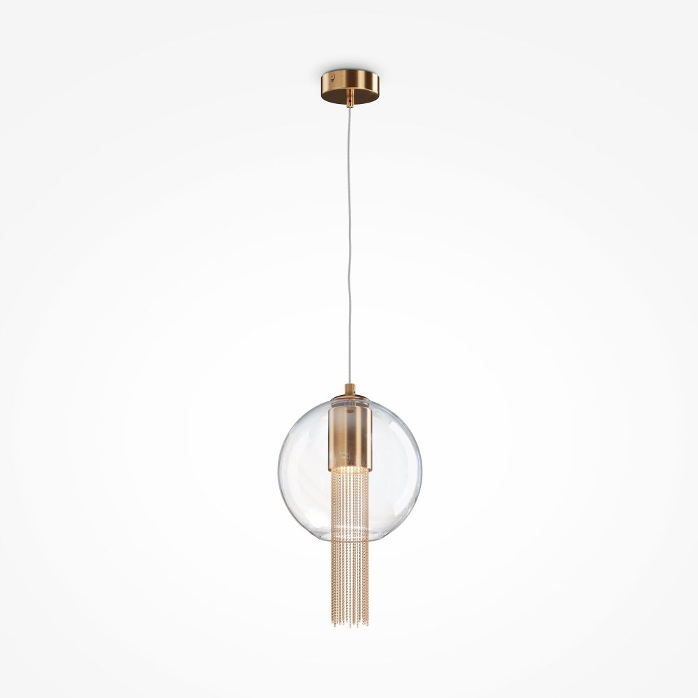 Pendul din Metal si Sticla Bronz/Transparent D20xH171cm Flusso