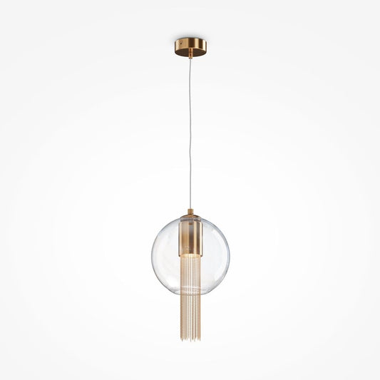 Pendul din Metal si Sticla Bronz/Transparent D20xH171cm Flusso