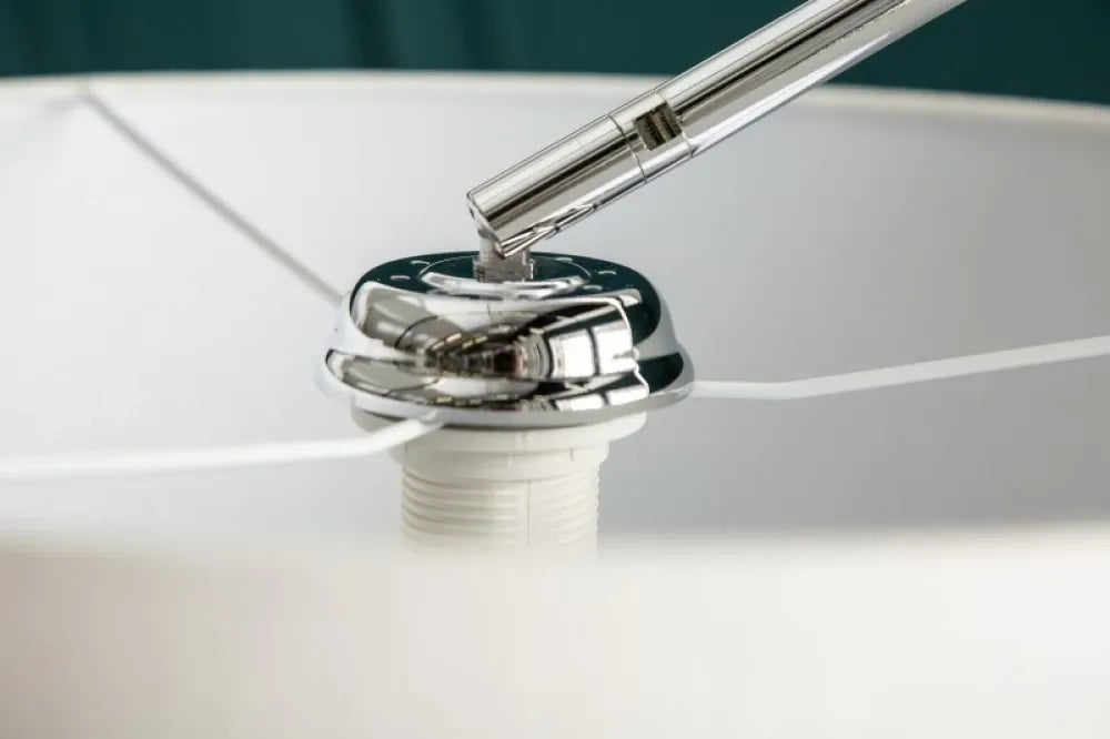 Lampa de podea din Metal Argintiu si Textil Alb H170-200xL170-180cm Big Bow