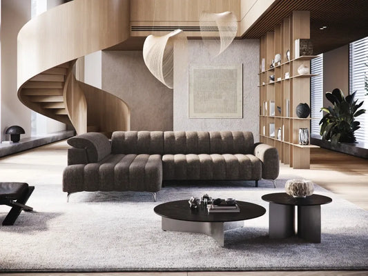 Coltar extensibil electric tapitat cu Stofa Maro Padova II