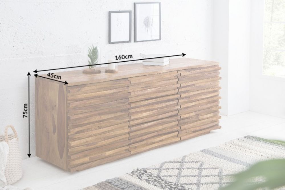 Comoda din Lemn masiv de palisandru  Maro Relief L160xH75cm