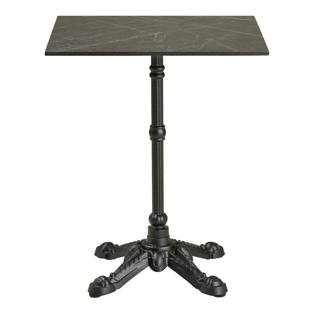 Masa de exterior din Fonta Negru si Aluminiu Gri L60xH73cm Bistro