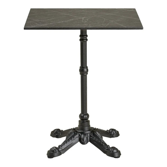 Masa de exterior din Fonta Negru si Aluminiu Gri L60xH73cm Bistro