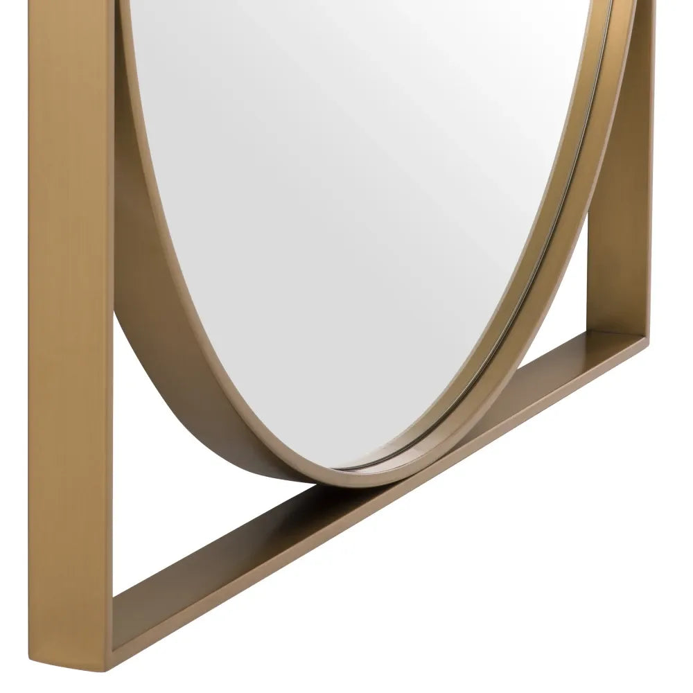 Oglinda cu rama din Metal Alama L90xH90cm Montauk Eichholtz