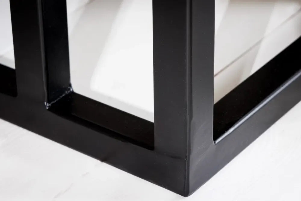 Masuta laterala din Lemn de sheesham Maro si Metal Negru L45xH60cm Concierge