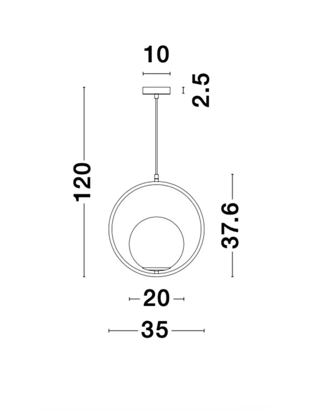 Pendul structura din Metal Auriu si abajur din Sticla Alb H120xL35cm IP20 OBITAR