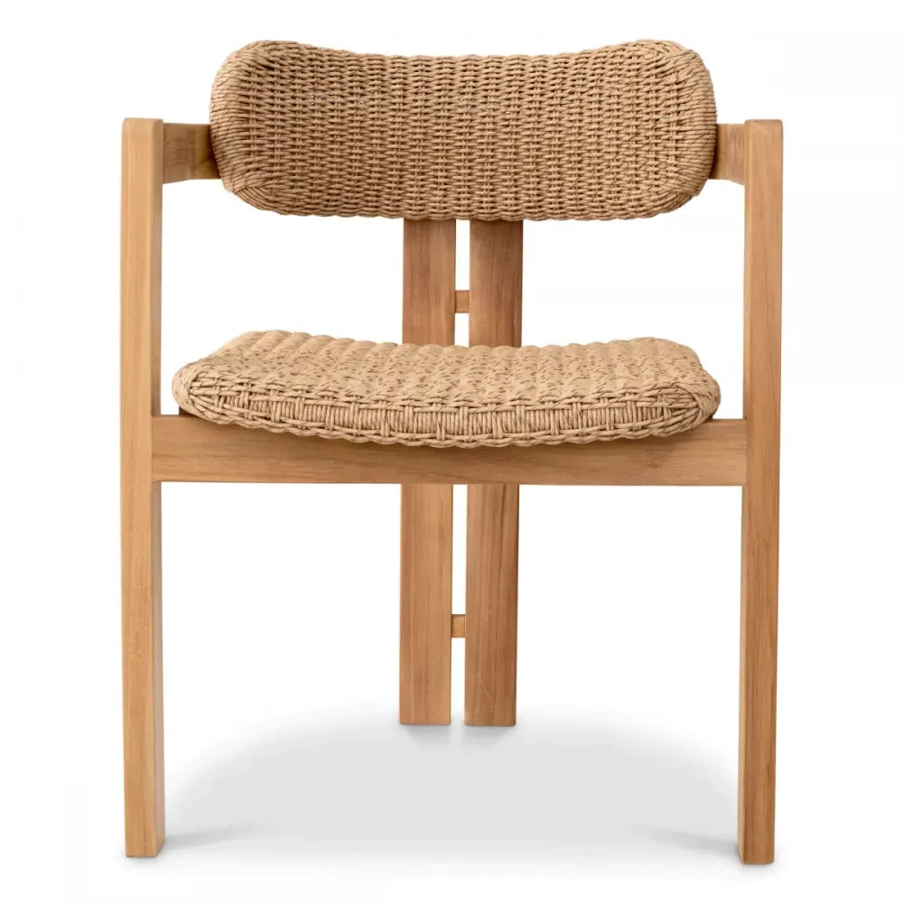 Scaun de exterior din Lemn de tec Maro si Polietilena Maro H77xL60xA53cm Donato Eichholtz