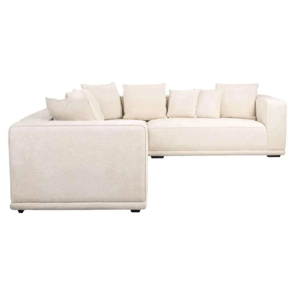 Coltar fix simetric tapitata cu Chenille Bej L308cm Lusso Richmond Interiors