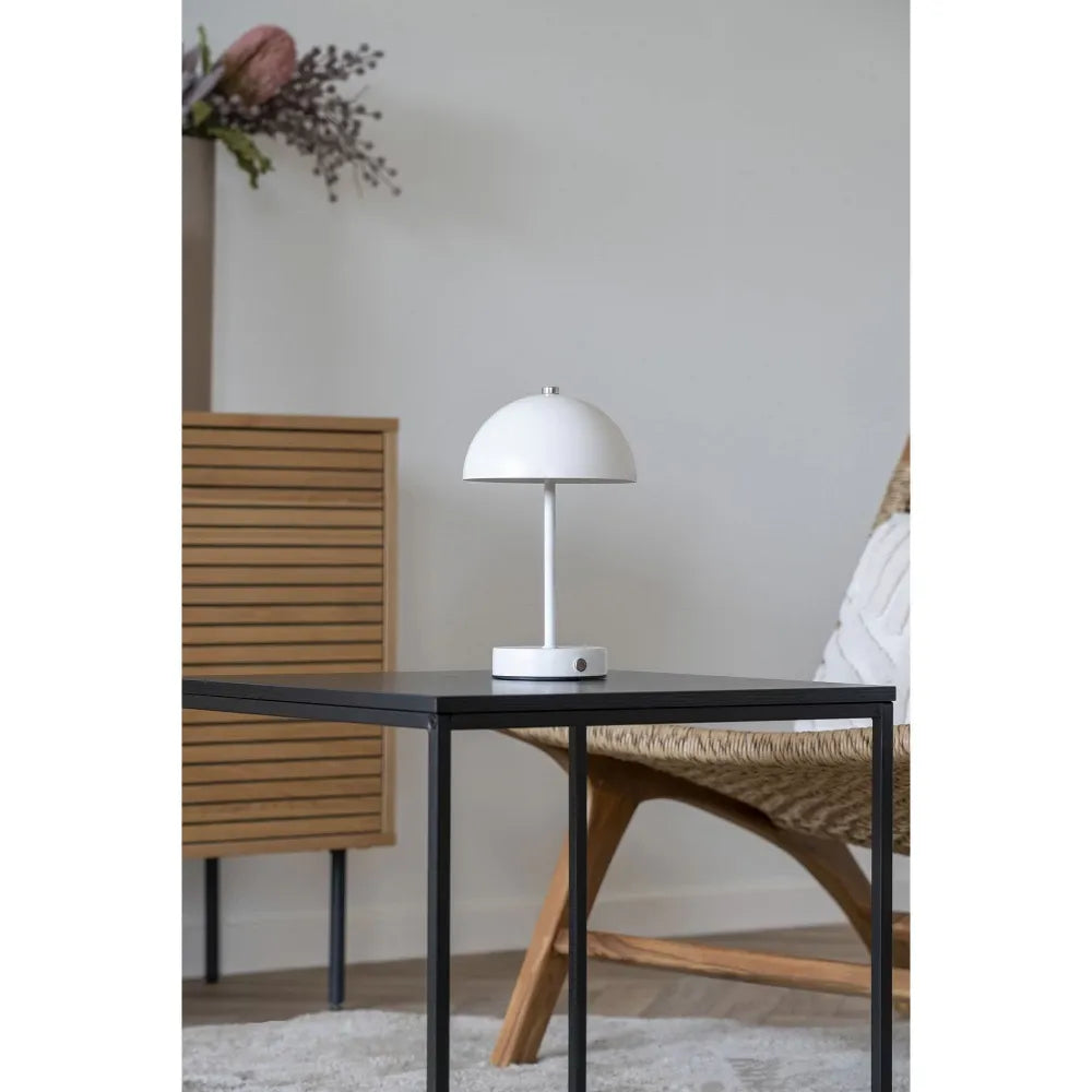 Veioza reincarcabila din Metal Alb H25xD15cm Holt