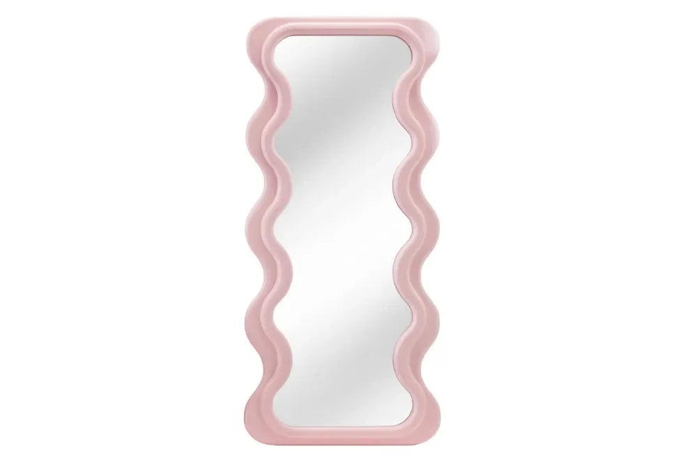 Oglinda cu rama din Poliuretan/MDF Roz H160xL70cm Curvy