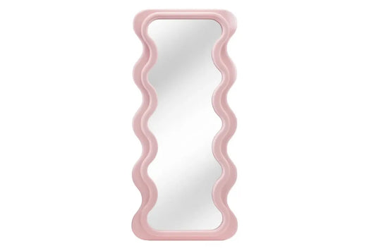 Oglinda cu rama din Poliuretan/MDF Roz H160xL70cm Curvy