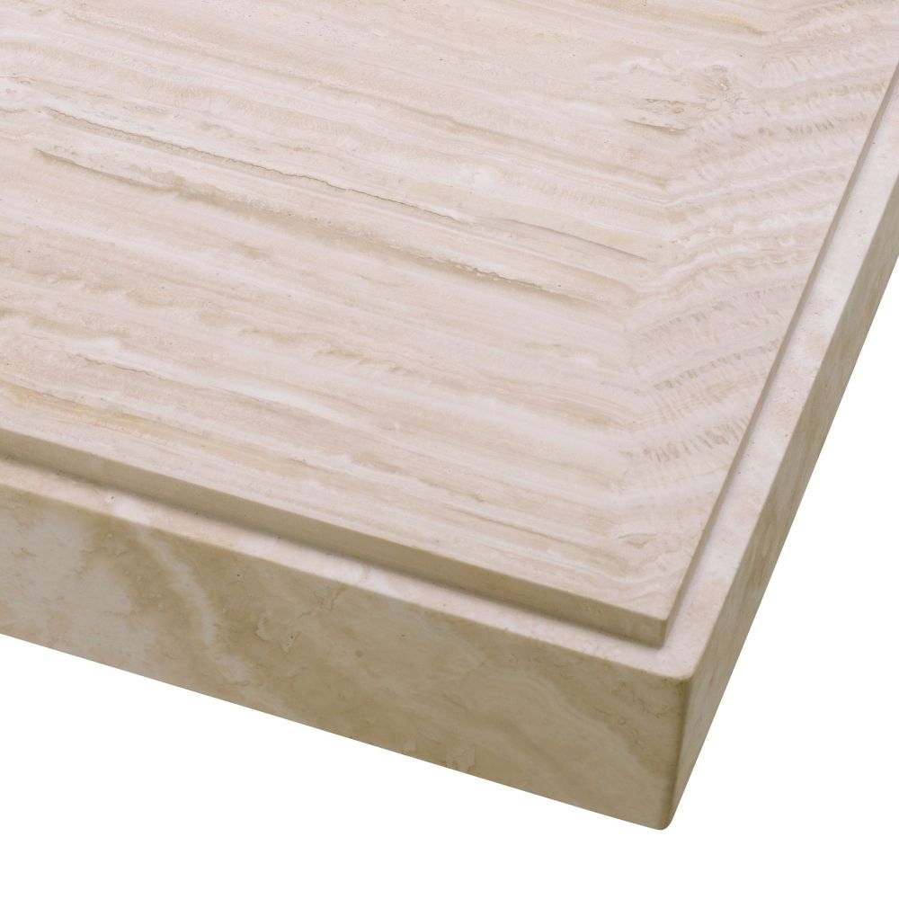 Masuta de cafea Patrata din Travertin Bej L83xH32cm Sartoria