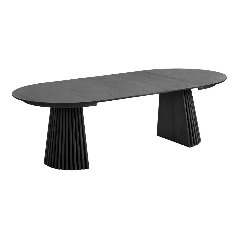 Masa extensibila din Furnir de stejar/MDF Negru L120-240xH75cm Osaka