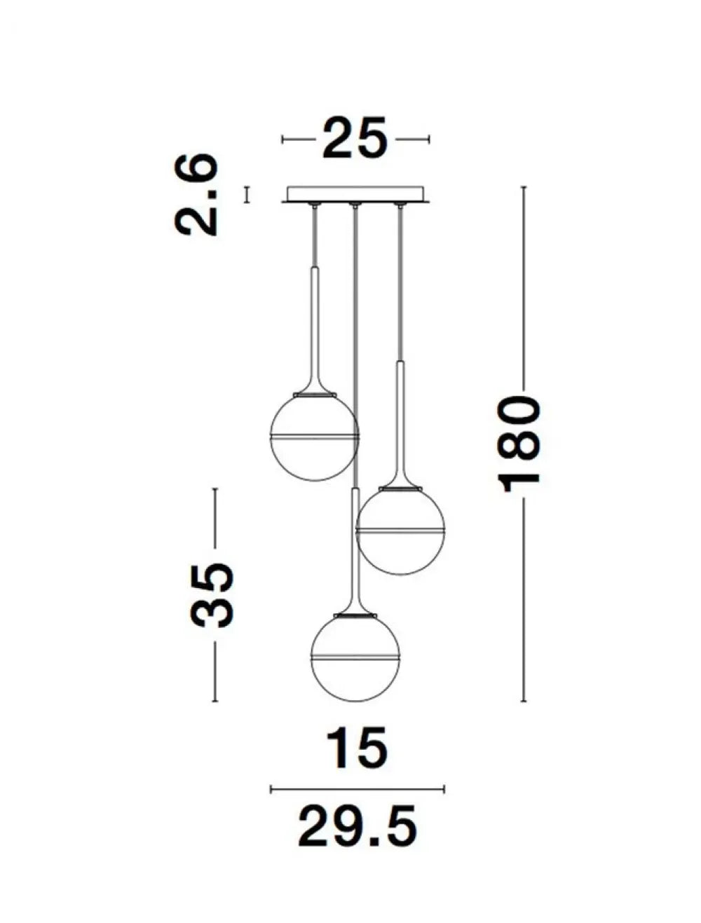 Lustra structura din Metal Auriu si abajur din Sticla Alb H180xL25cm IP20 CANTONA