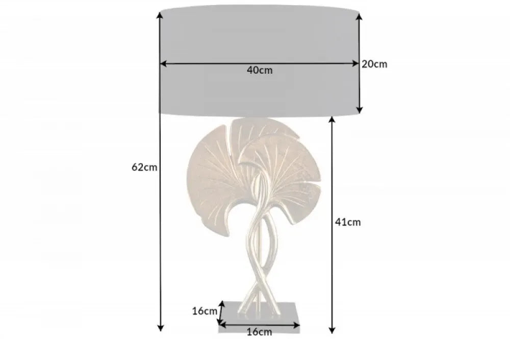 Veioza din Metal Auriu si Textil Negru H62xD40cm Ginkgo